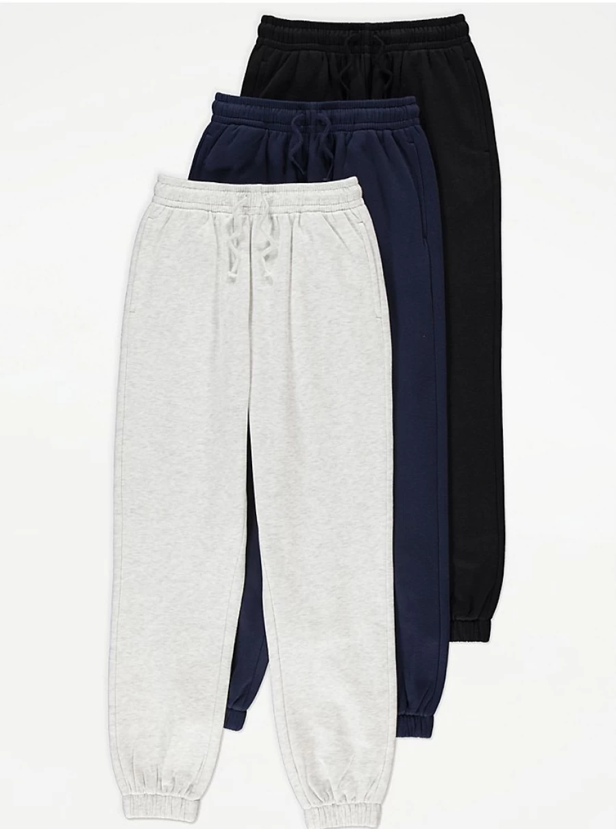 "George at Asda Kids Casual Joggers 3-Pack | Comfortable & Stylish Boys/Girls Athletic Pants"