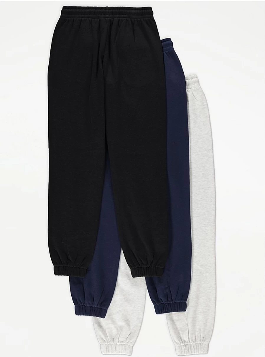 "George at Asda Kids Casual Joggers 3-Pack | Comfortable & Stylish Boys/Girls Athletic Pants"