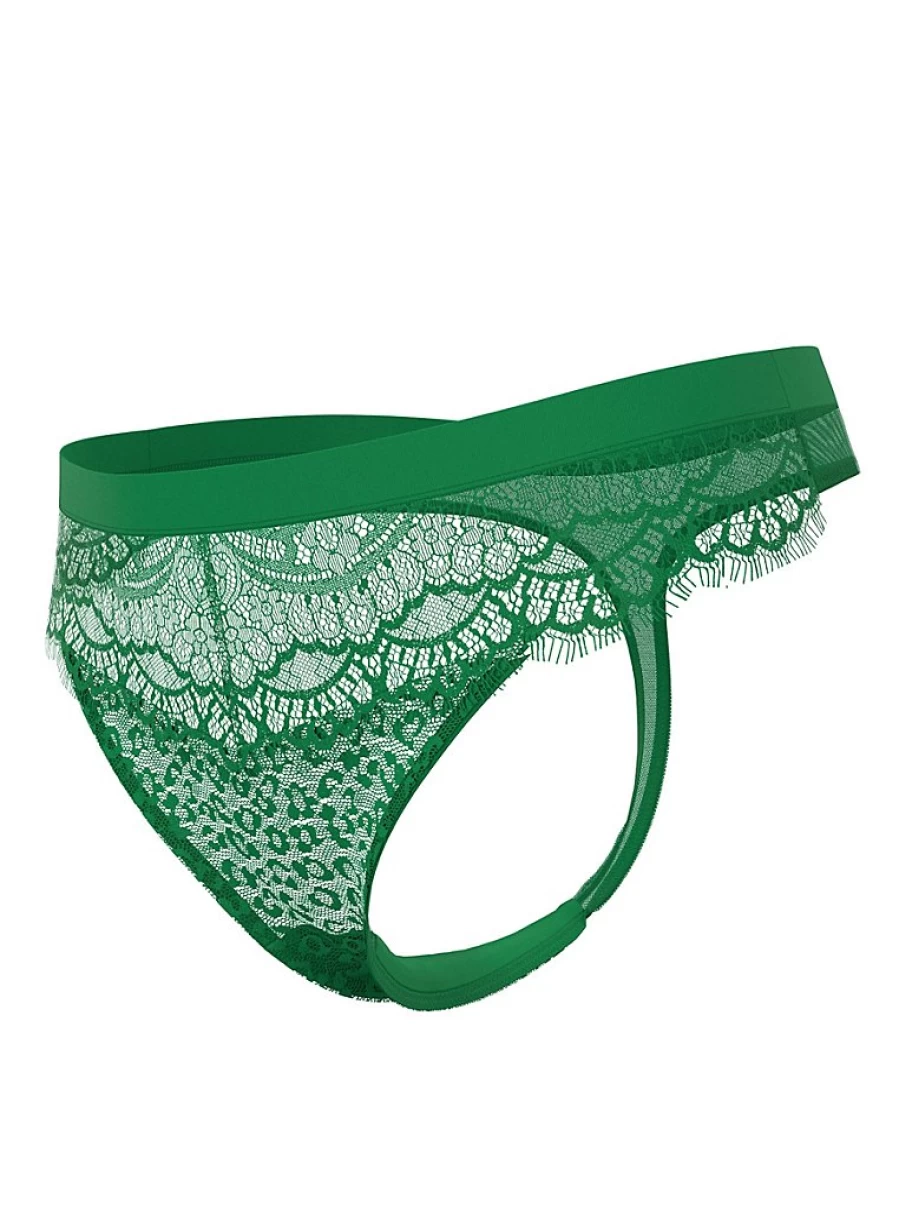 George at Asda Green Leopard Print Lace Thong | Women's Sexy Lingerie Briefs