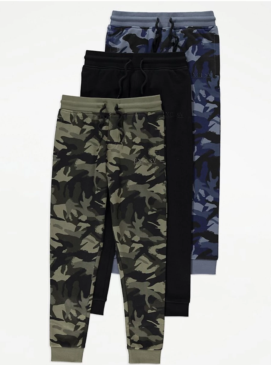 "George at Asda Boys' Camouflage Joggers 3-Pack - Comfortable Kids' Trousers Review"