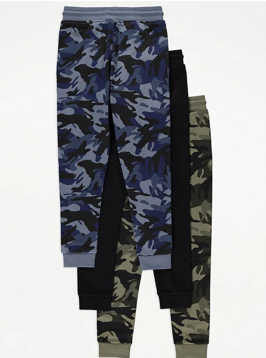 "George at Asda Boys' Camouflage Joggers 3-Pack - Comfortable Kids' Trousers Review"