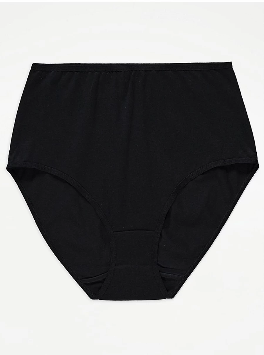 "George at Asda Black Cotton Full Briefs 4-Pack | Comfortable Women's Underwear | Multipack Essentials"