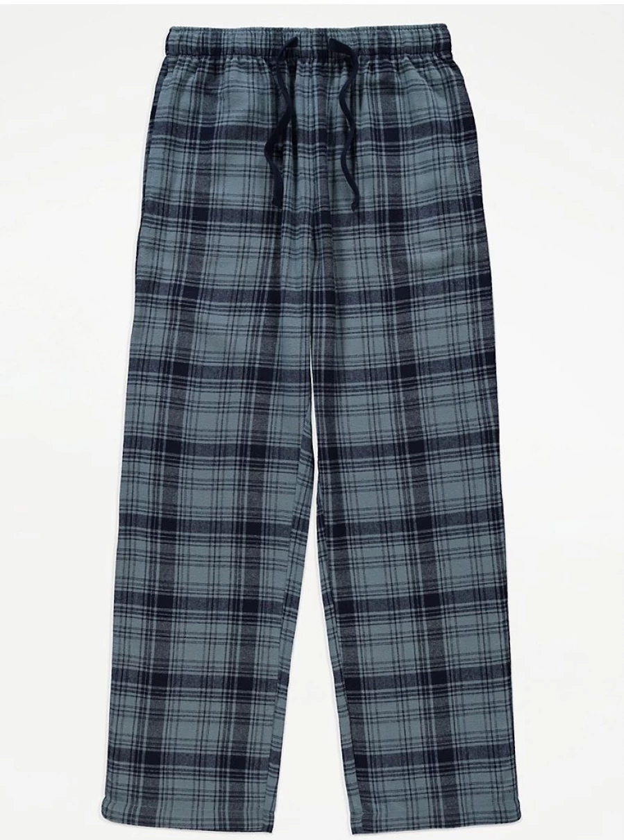 "George at Asda Men's Blue Checked Woven Lounge Pants – Comfort & Style"