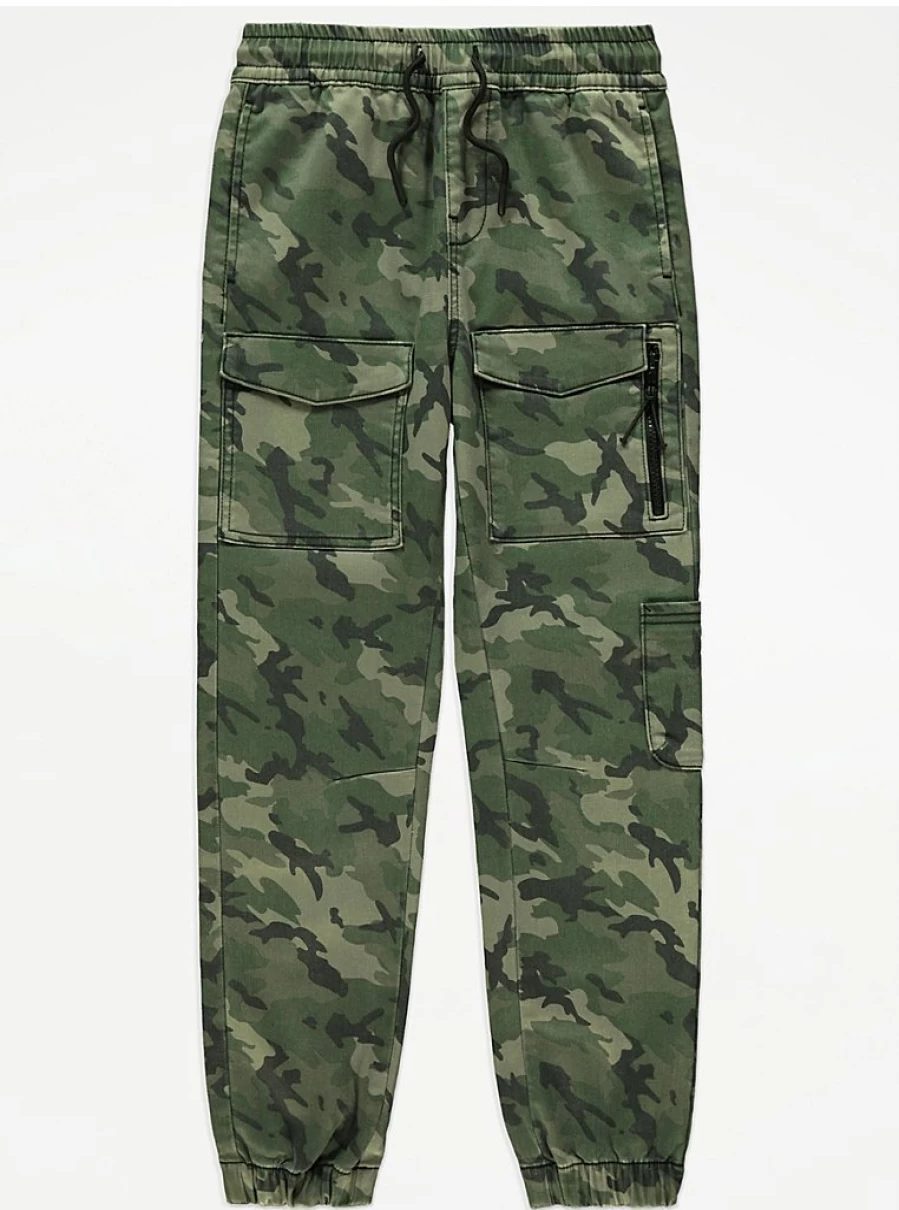 Boys' Khaki Camouflage Cargo Trousers | George at Asda | Kids' Camo Pants Review