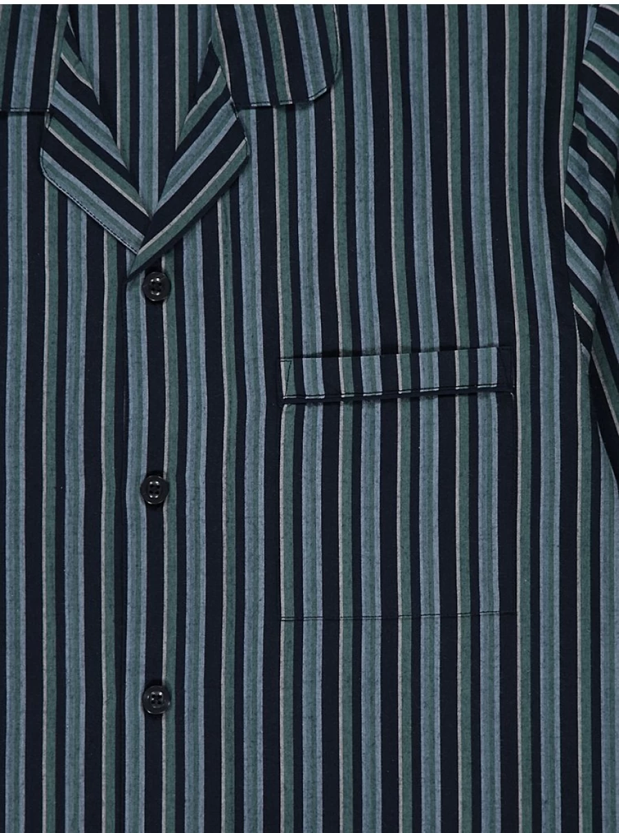 Men's Navy Striped Long Sleeve Pyjama Set by George at Asda | Comfortable Sleepwear Review