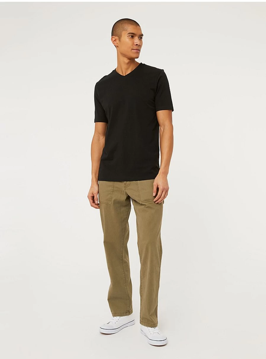 Men's Black Plain V-Neck T-Shirt | George at Asda | Comfort Fit Casual Tee