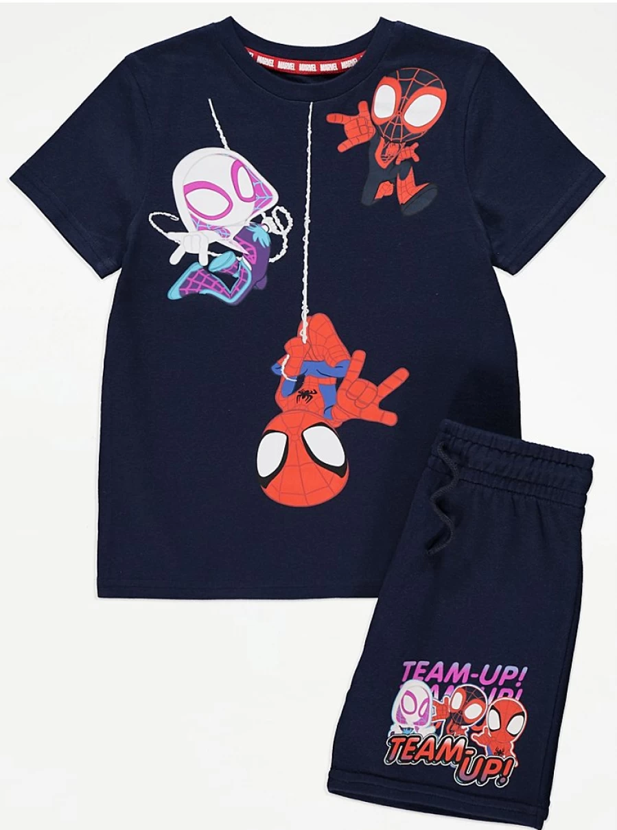"Marvel Spidey & Friends Boys' T-Shirt & Shorts Outfit Set | George at Asda"