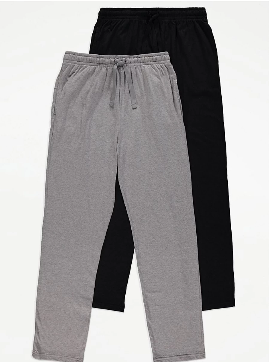 "George at Asda Men's Cotton Blend Straight Leg Lounge Pants 2-Pack – Comfort & Style"
