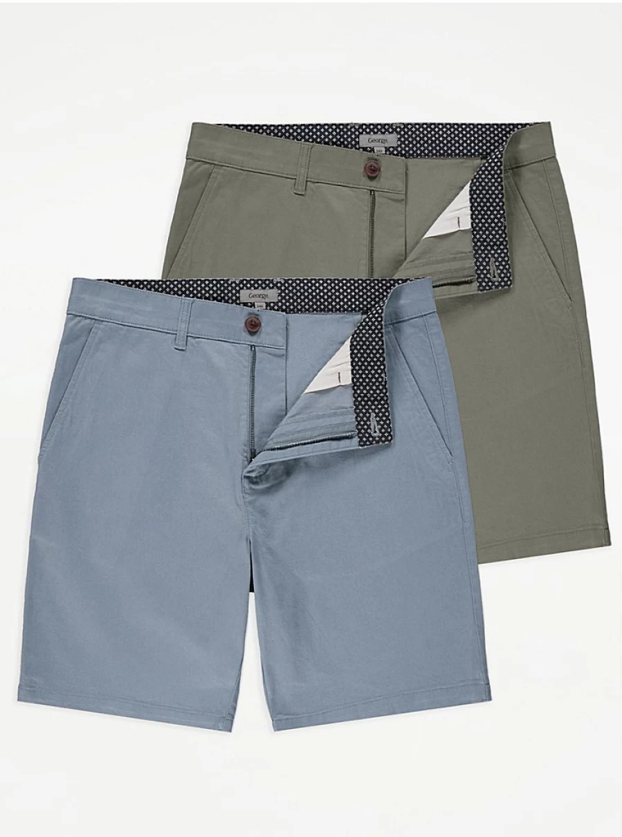 "George at Asda Men's 2 Pack Chino Shorts – Comfort & Style"