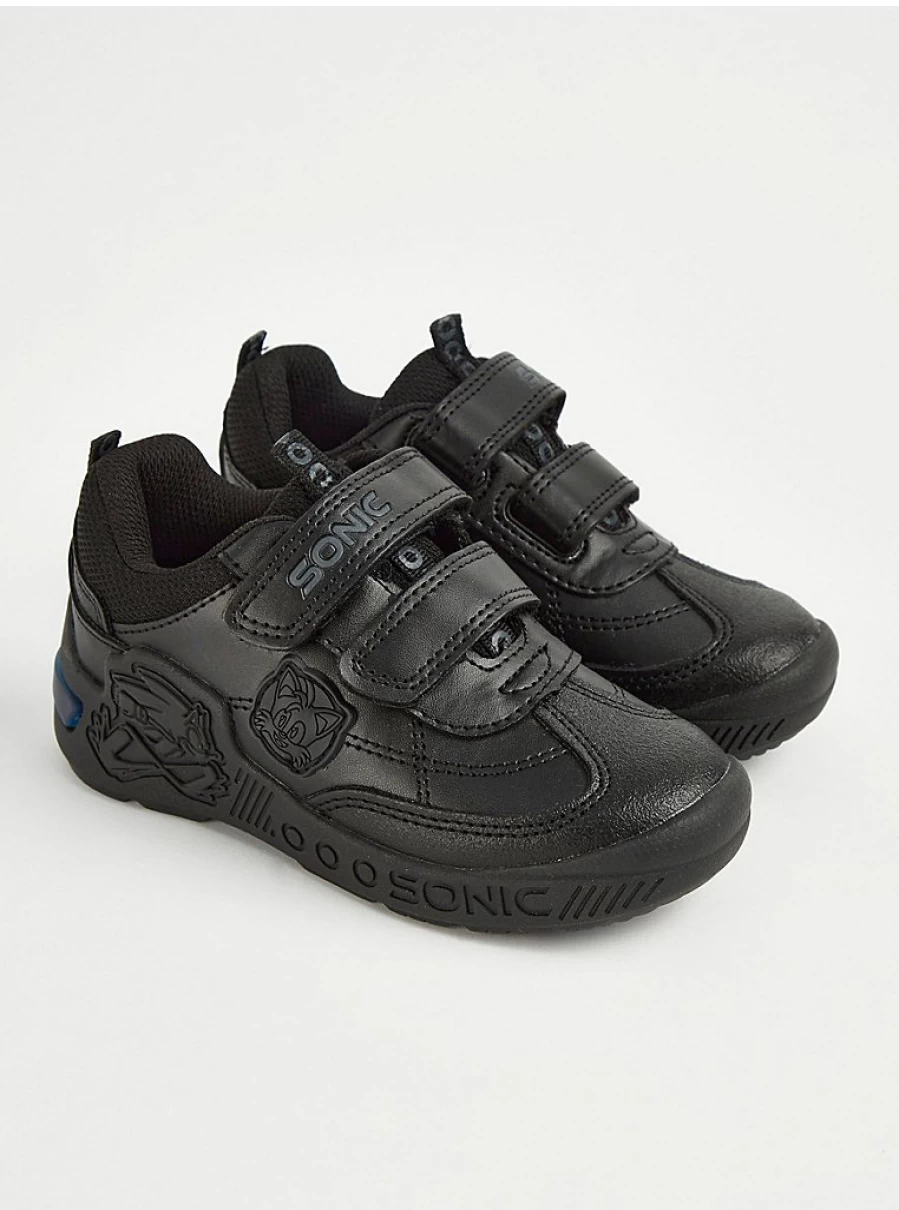 "Sonic The Hedgehog Light-Up School Shoes for Kids - Black | George at Asda"