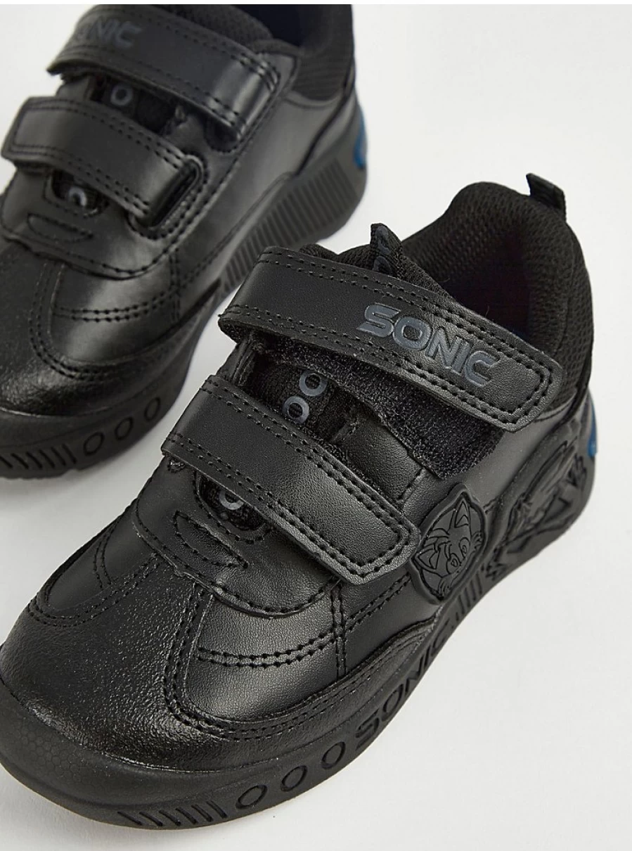 "Sonic The Hedgehog Light-Up School Shoes for Kids - Black | George at Asda"