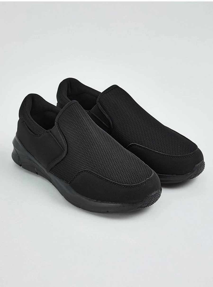 Men's Black Mesh Slip-On Trainers | Lightweight & Breathable | George at Asda