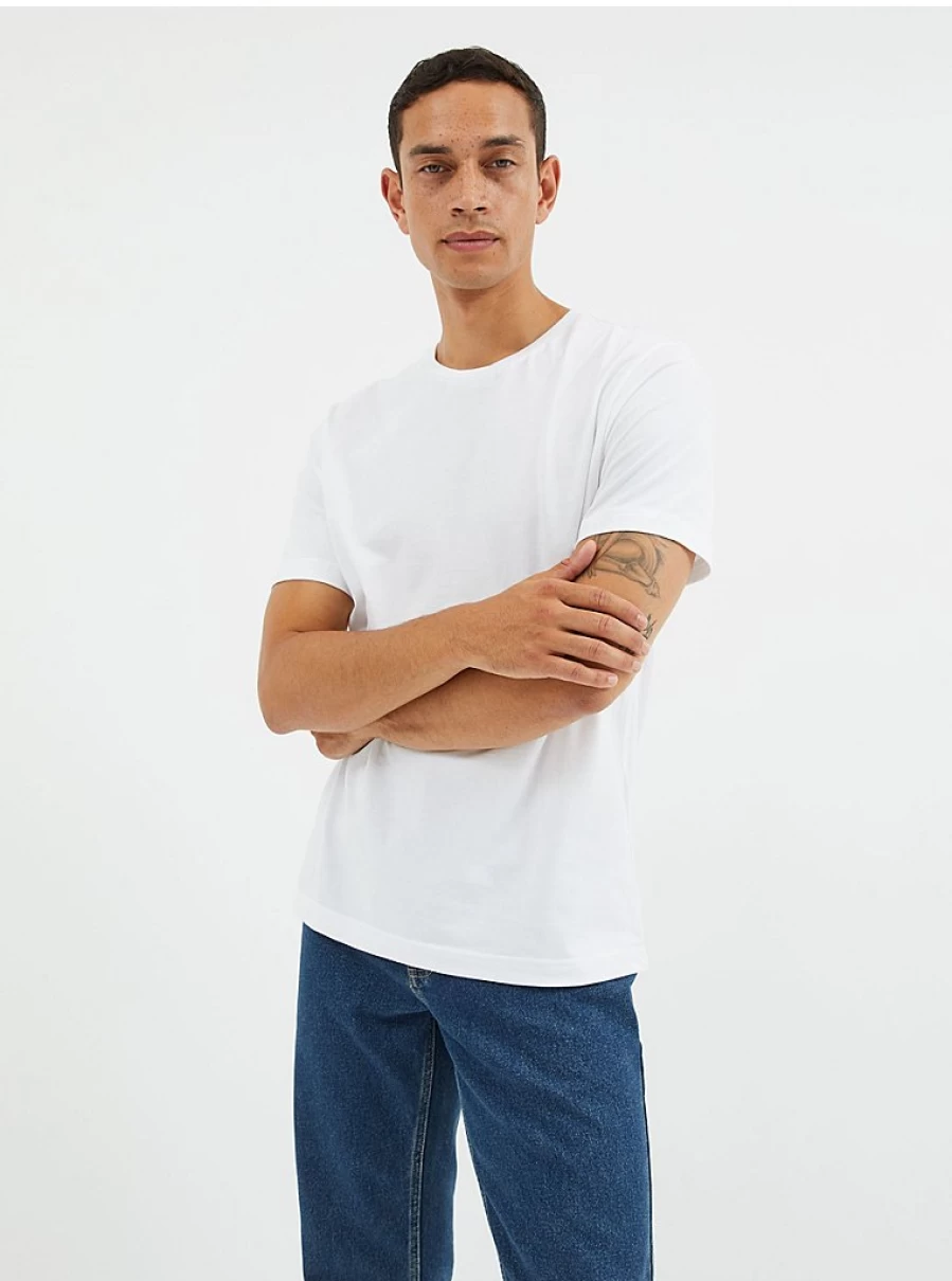 "George at Asda Men's White Plain Crew Neck T-Shirts 5 Pack – Comfort & Value Bundle"