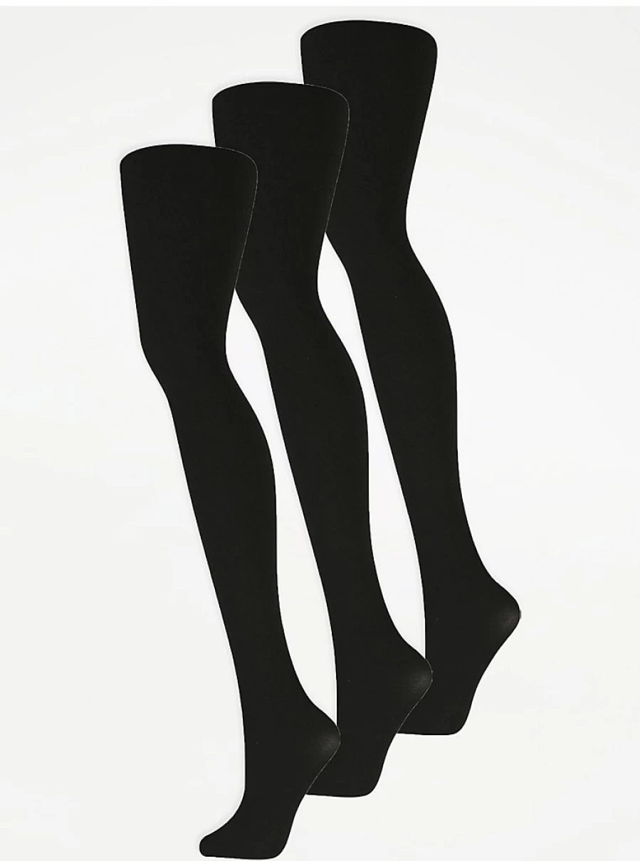 George at Asda Black 60 Denier Opaque Tights 3 Pack - Women's Lingerie & Hosiery Essentials