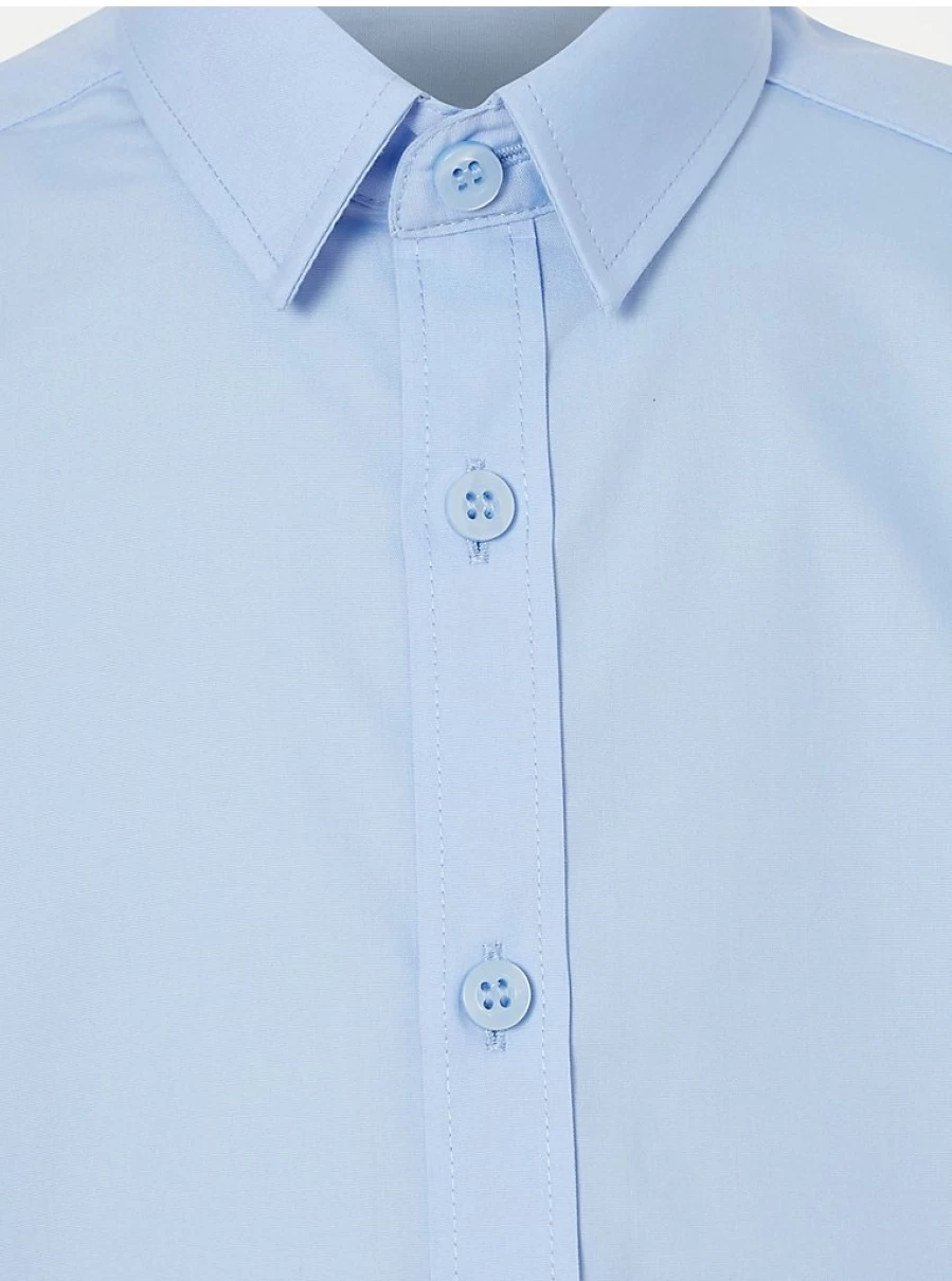 "George at Asda Boys' Light Blue Plus Fit Short Sleeve School Shirts 2-Pack – Comfortable Uniform Essentials"