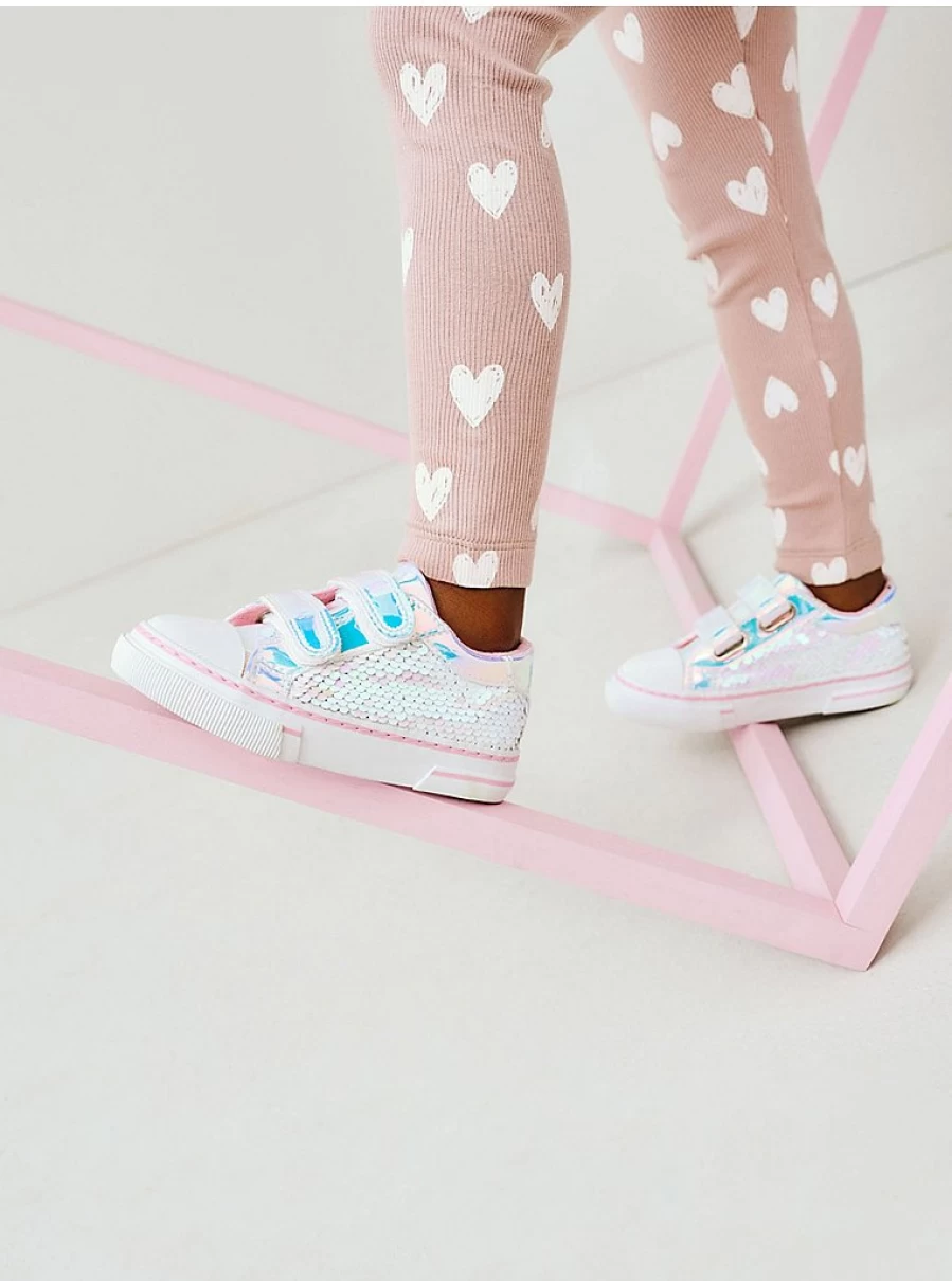 "George at Asda Girls' Iridescent Flip Sequin Cupsole Trainers | Double Strap Kids' Sneakers Reviews"
