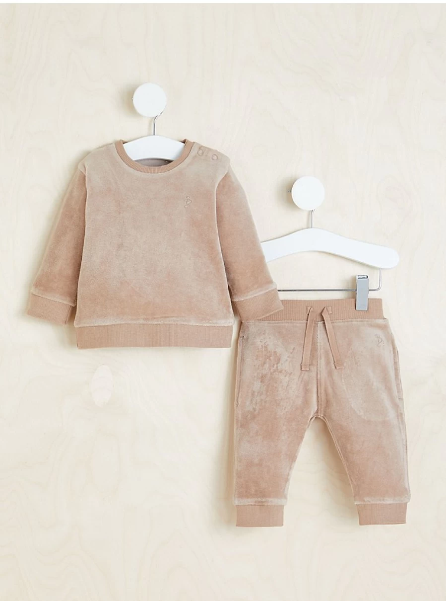 Boys' Brown Velour Sweatshirt & Joggers Outfit by George at Asda | Billie Faiers Collection