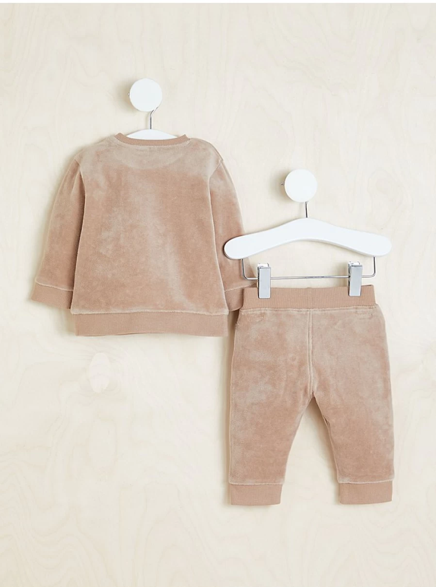 Boys' Brown Velour Sweatshirt & Joggers Outfit by George at Asda | Billie Faiers Collection