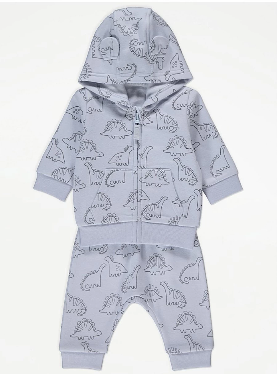 "George at Asda Boys' Pale Blue Dinosaur Hoodie and Joggers Set – Cute Baby Outfit Review"