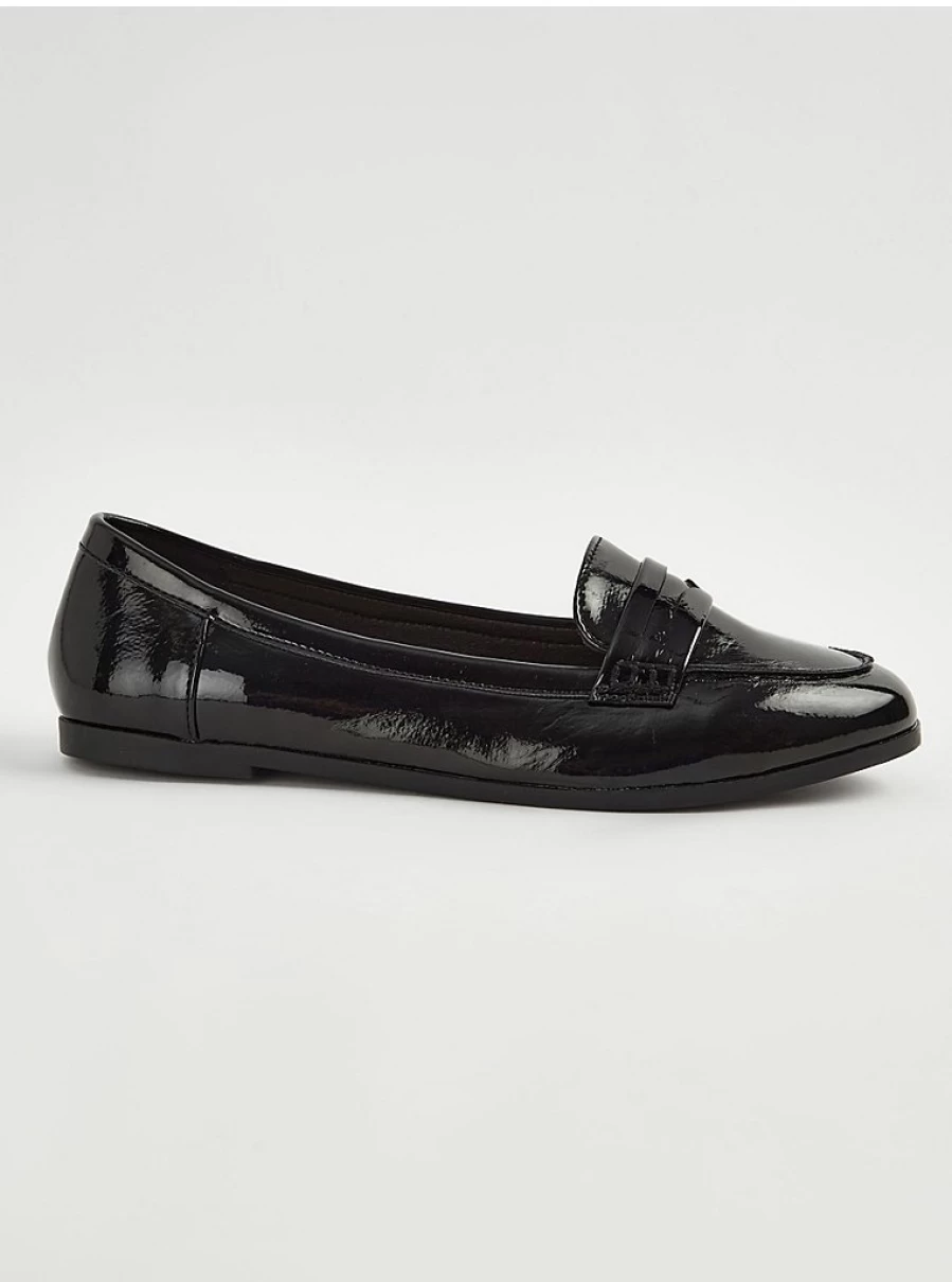 Women's Black Patent Leather Loafers by George at Asda – Comfortable Ballet Flat Shoes Review