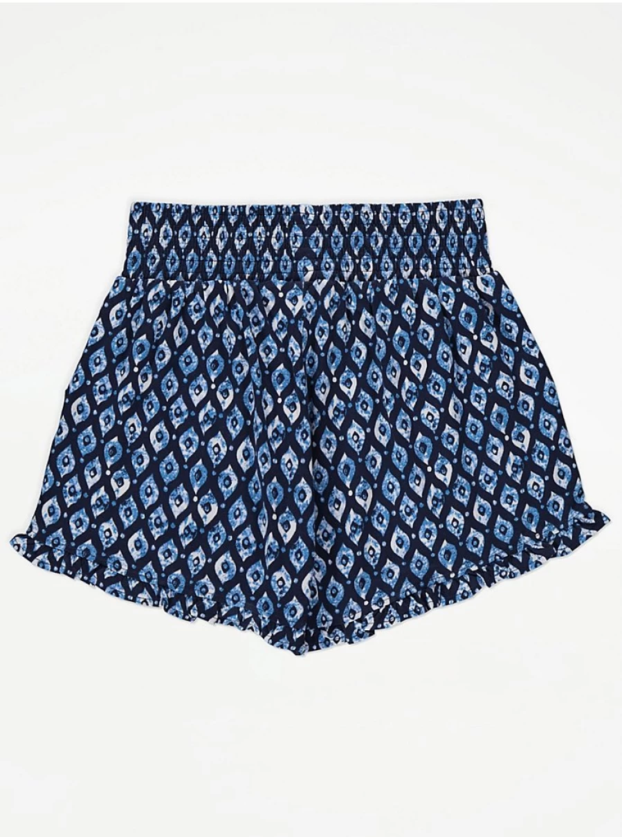 "Girls' Blue Decorative Frill Hem Shorts | George at Asda | Kids' Fashion Review"