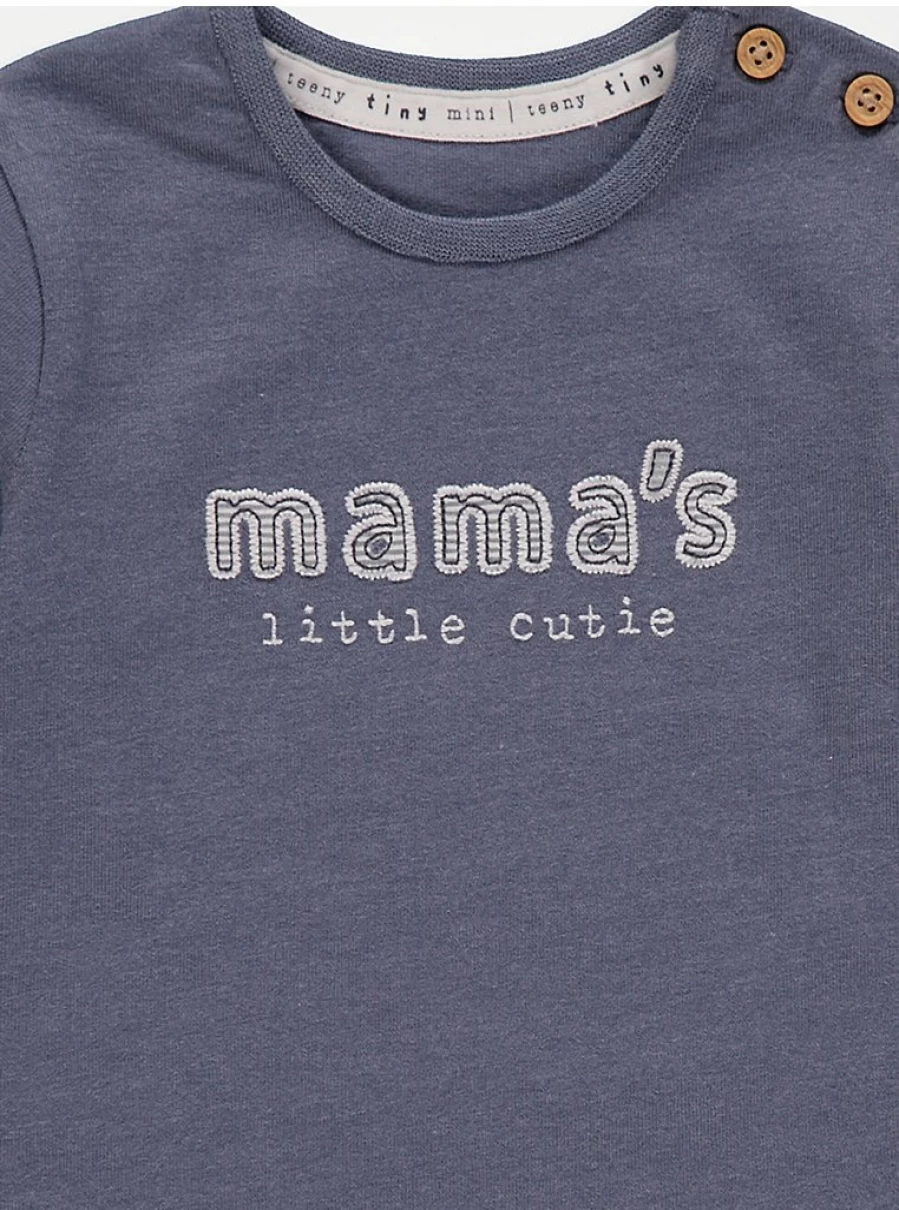 "George at Asda Baby Elephant Print Long Sleeve Tops 2-Pack for Mama and Daddy"