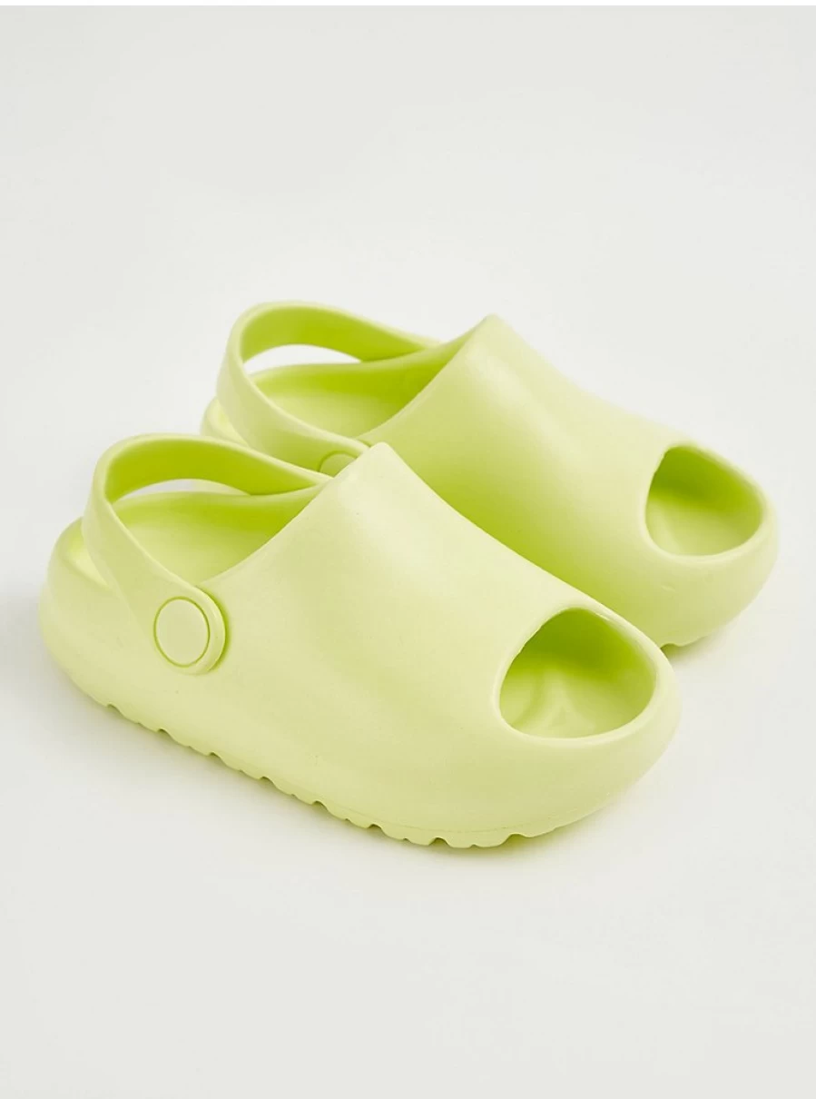 "George at Asda Lime Green Chunky Back Strap Sliders for Girls – Comfortable Kids Sandals Reviews"