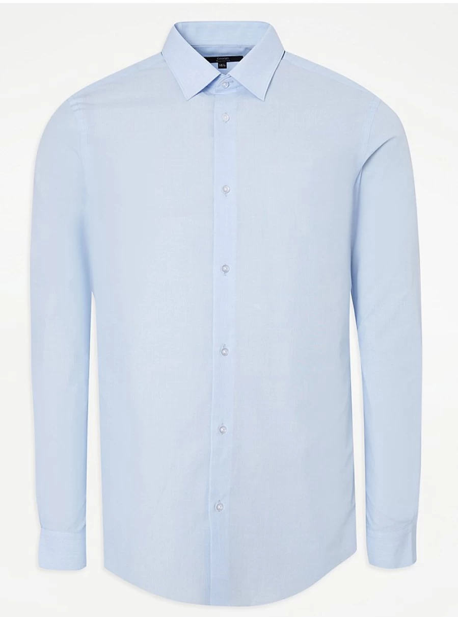 "George at Asda Men's Light Blue Long Sleeve Formal Shirt – Regular Fit Review"
