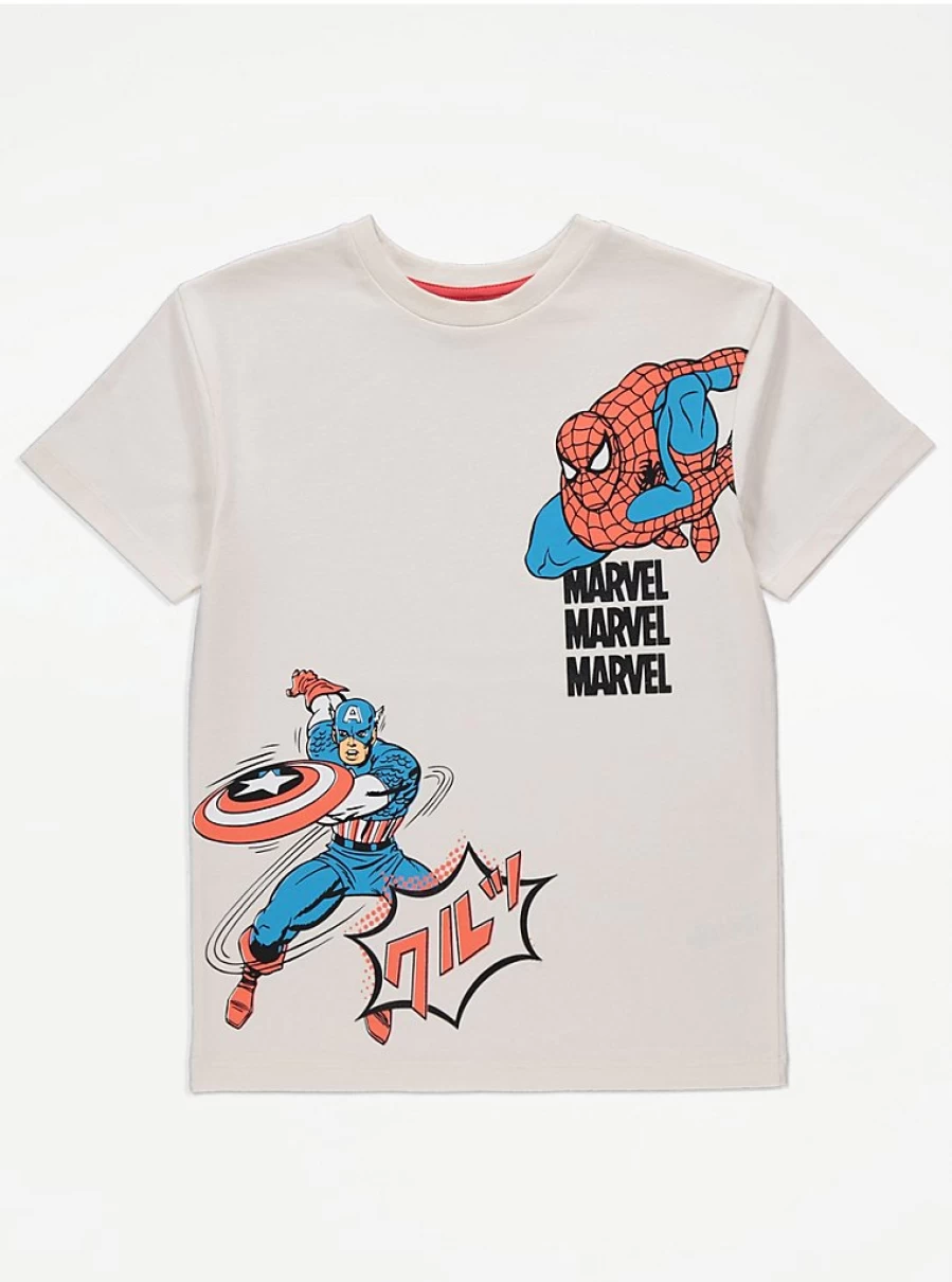 Marvel Superhero Boys Cream T-Shirt | George at Asda | Kids Graphic Tee
