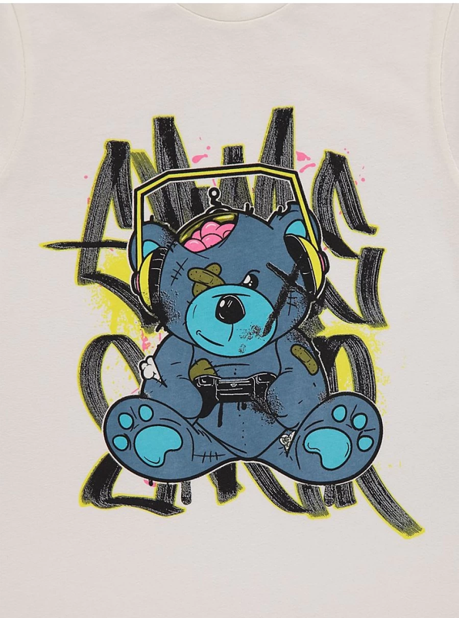 "George at Asda Boys Graffiti Bear Pajamas 2-Pack - Comfortable Kids Sleepwear Set"