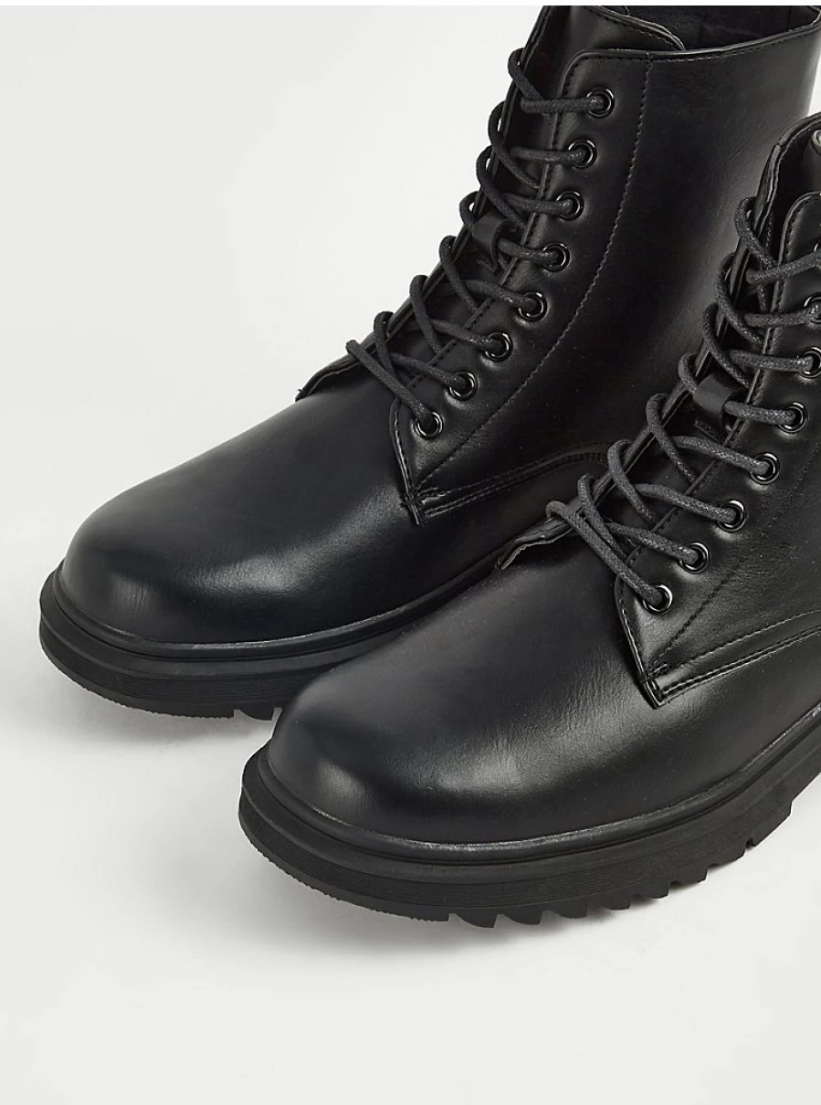Men's Black Lace-Up Boots by George at Asda | Durable & Stylish Footwear