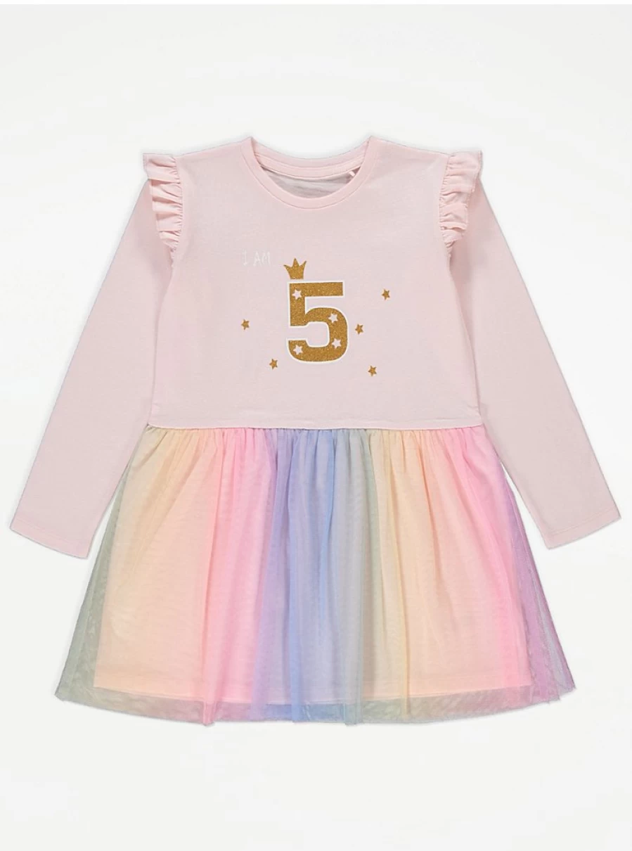 "George at Asda Girls' Pink Rainbow 'I Am 5' Birthday Tutu Dress – Reviews & Buying Guide"
