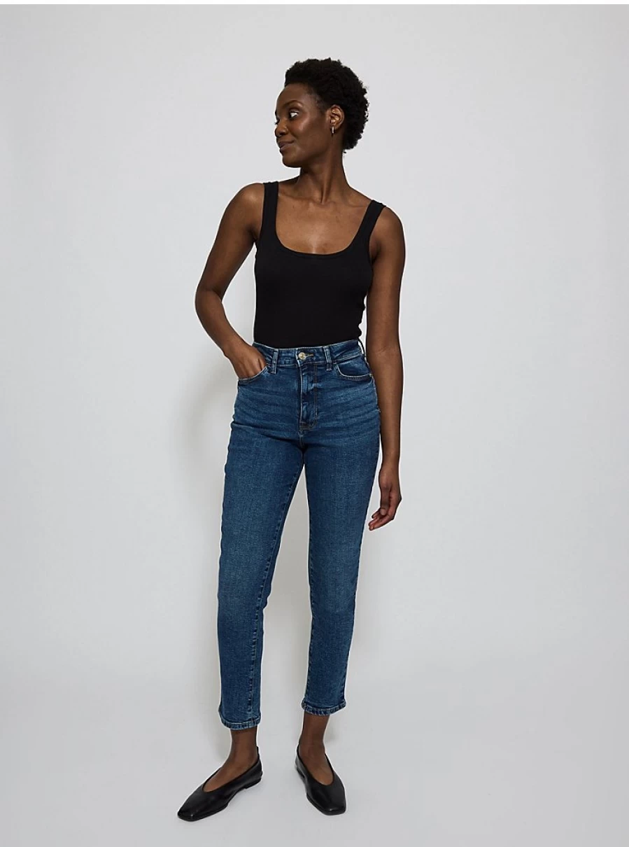 "George at Asda Women's Dark Wash Miley Mom Jeans – Comfort Fit & Stylish Review"