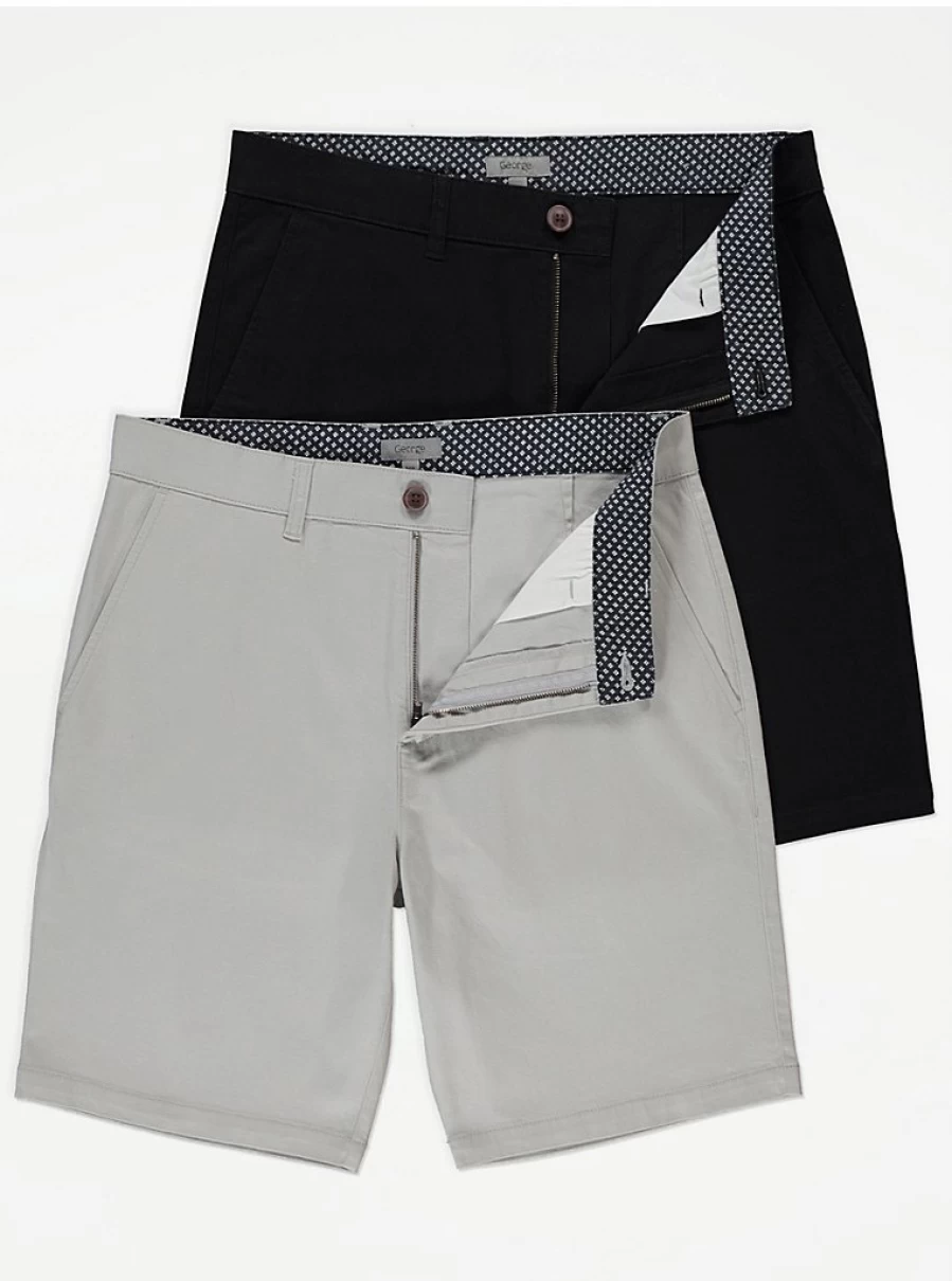 "George at Asda Men's 2 Pack Chino Shorts – Comfort & Style"