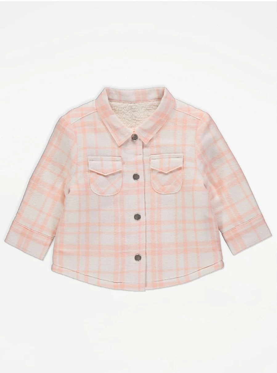 "George at Asda Baby Girls' Pink Checked Shacket Review | Soft & Stylish"
