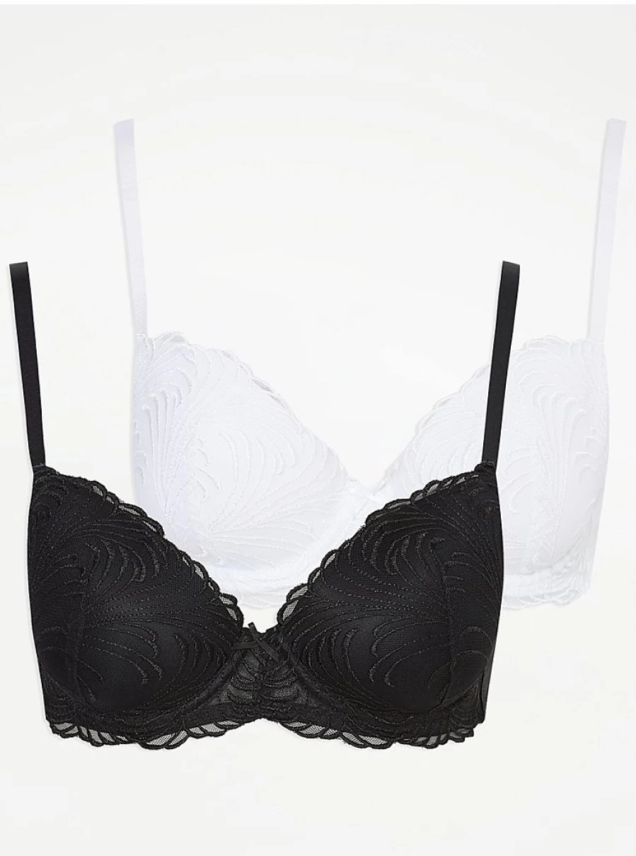 "George at Asda Women's Embroidered T-Shirt Bras 2 Pack | Comfortable Lingerie Set Review"
