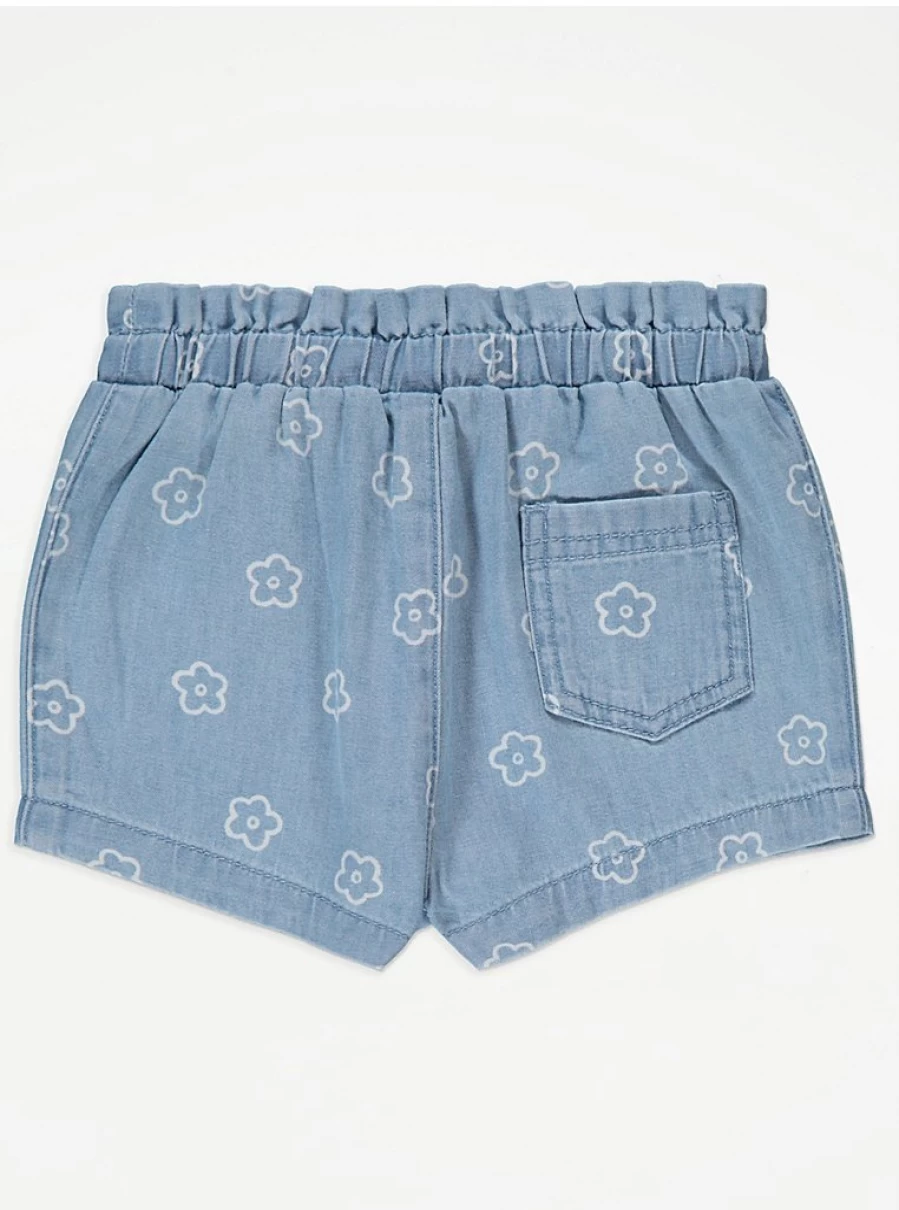 "George at Asda Baby Blue Floral Denim Shorts – Comfortable & Stylish"