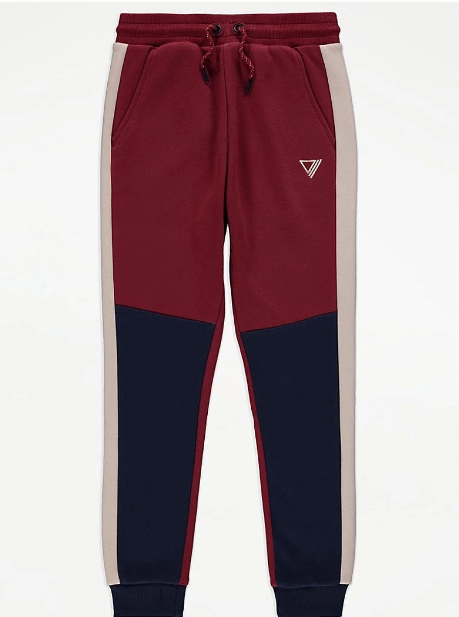 "George at Asda Boys' Red Colour Block Joggers – Comfortable Kids' Trousers Review"