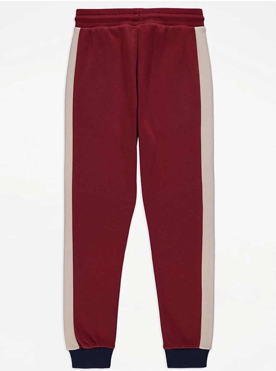 "George at Asda Boys' Red Colour Block Joggers – Comfortable Kids' Trousers Review"