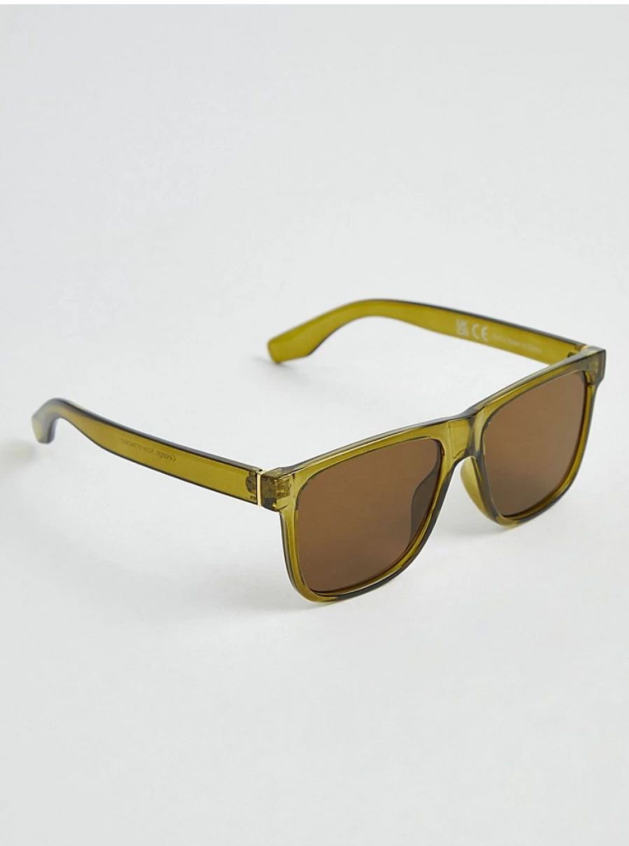 Men's Khaki Rectangle Sunglasses by George at Asda – Stylish & Durable