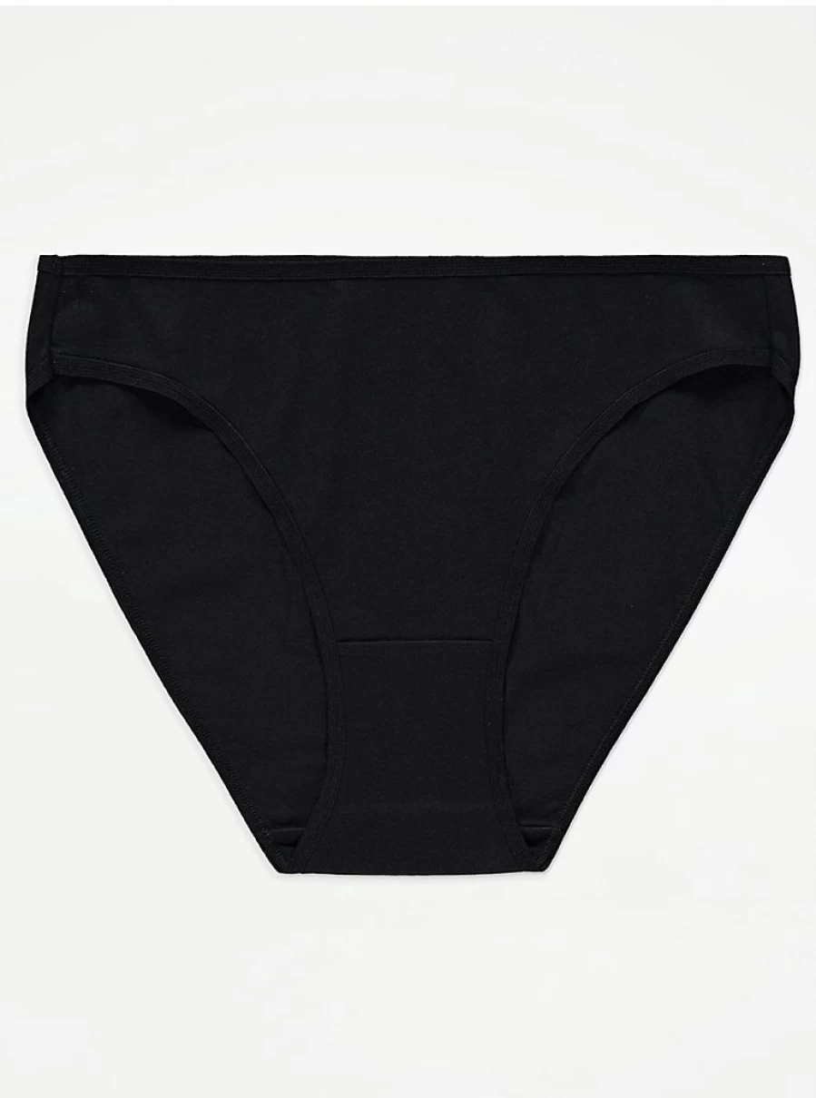 "George at Asda Women's Black Cotton High Leg Knickers 4-Pack | Comfortable Lingerie Briefs"