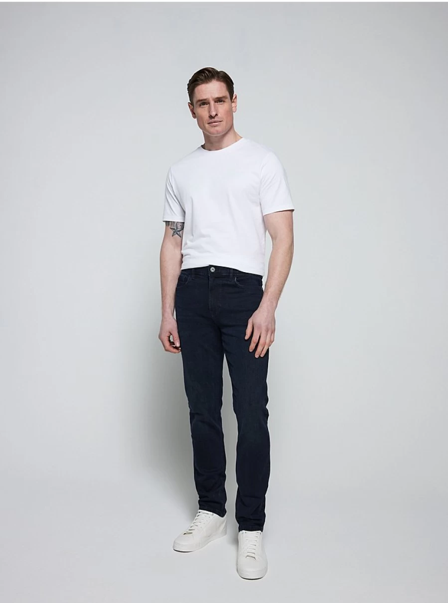 "George at Asda Men's Slim Fit Stretch Jeans in Dark Wash | Comfort & Style"