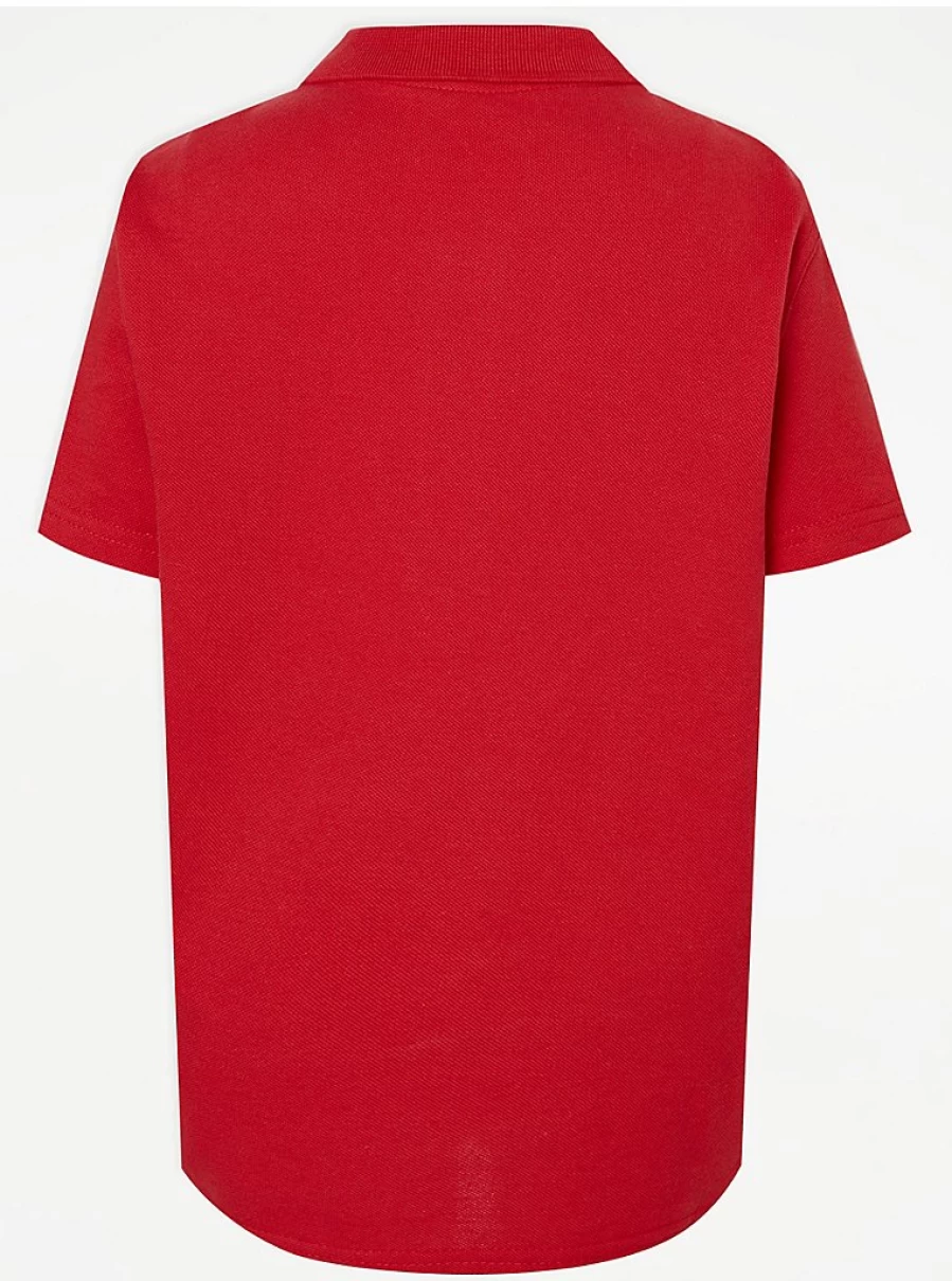 "George at Asda Red Polo Shirts 2 Pack for School | Comfortable & Durable Uniforms"