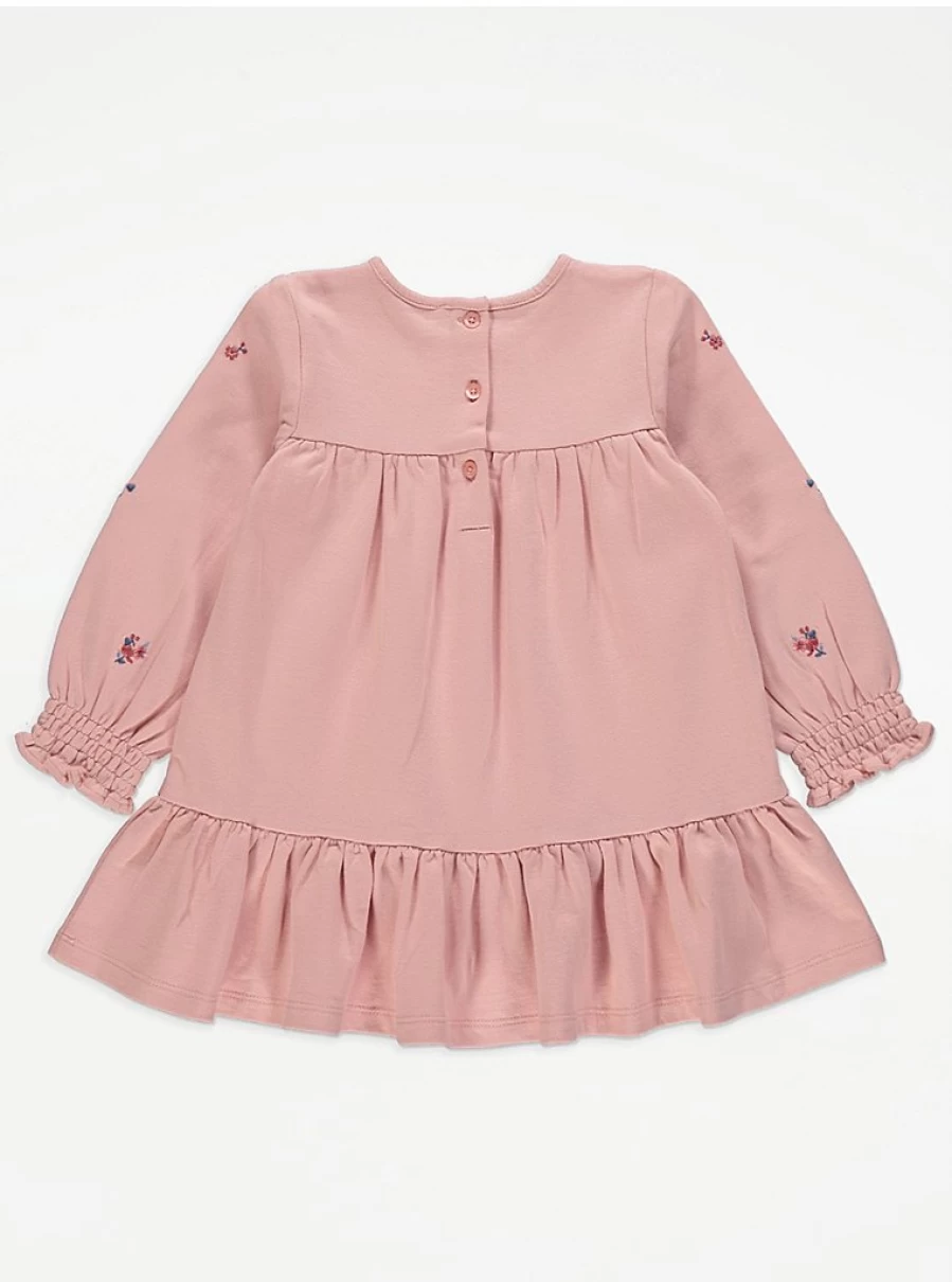 "George at Asda Girls Pink Floral Tiered Sweatshirt Dress Reviews"