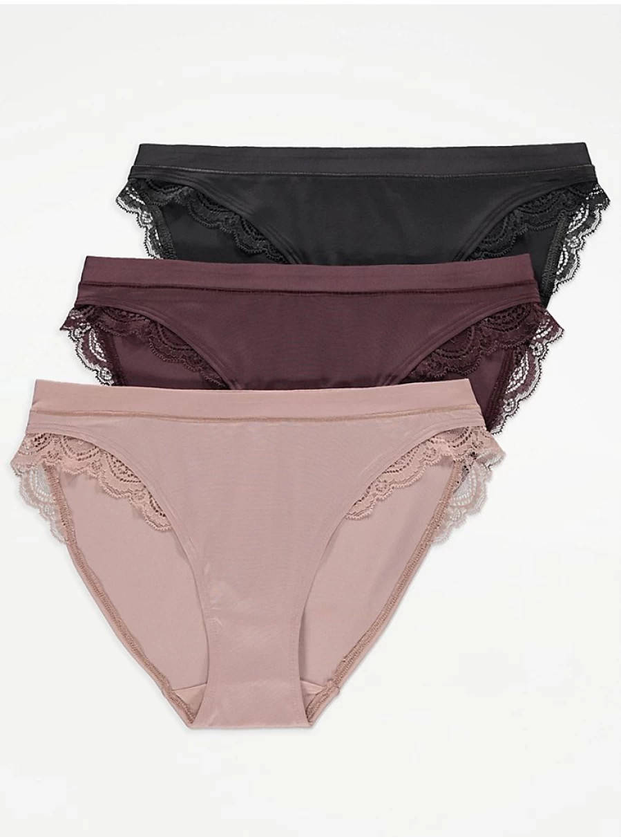 "George at Asda Women's Comfort High Leg Knickers 3-Pack | Soft Lingerie Briefs"