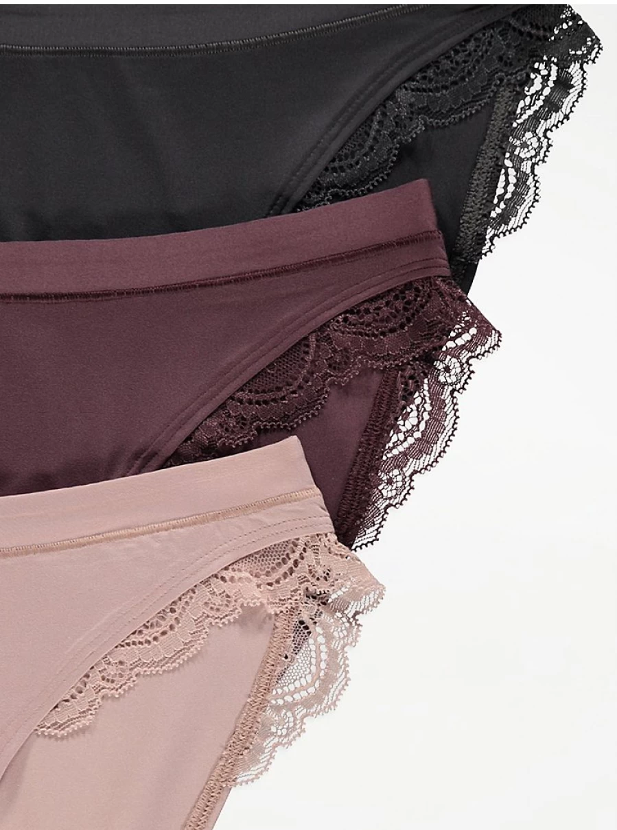 "George at Asda Women's Comfort High Leg Knickers 3-Pack | Soft Lingerie Briefs"