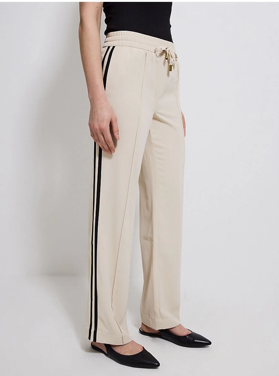 Women's Cream Side Stripe Joggers | Comfortable Casual Trousers | George at ASDA