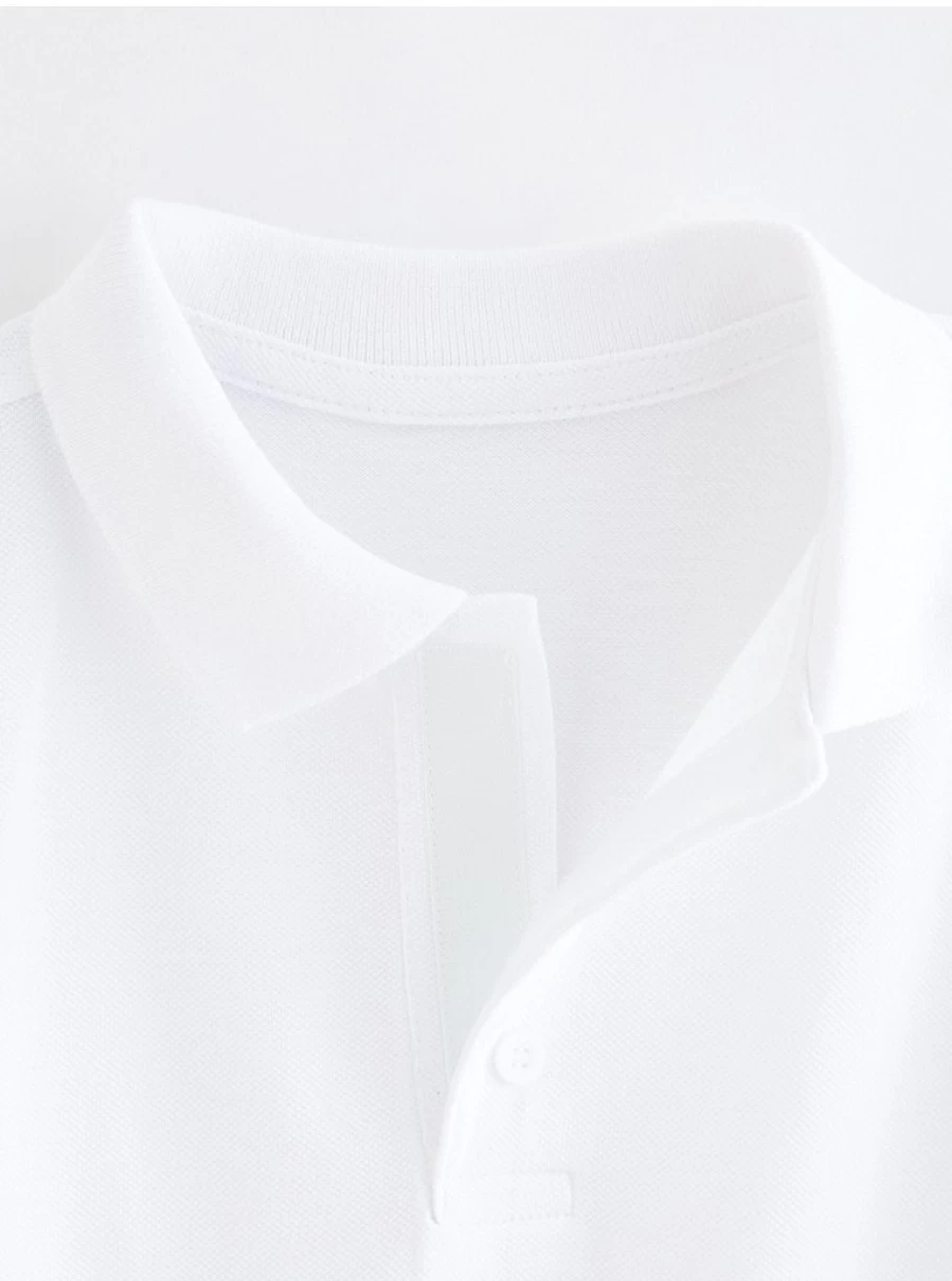 "George at Asda Men's White Short Sleeve Polo Shirts 2-Pack - Comfortable School Uniform Essential"