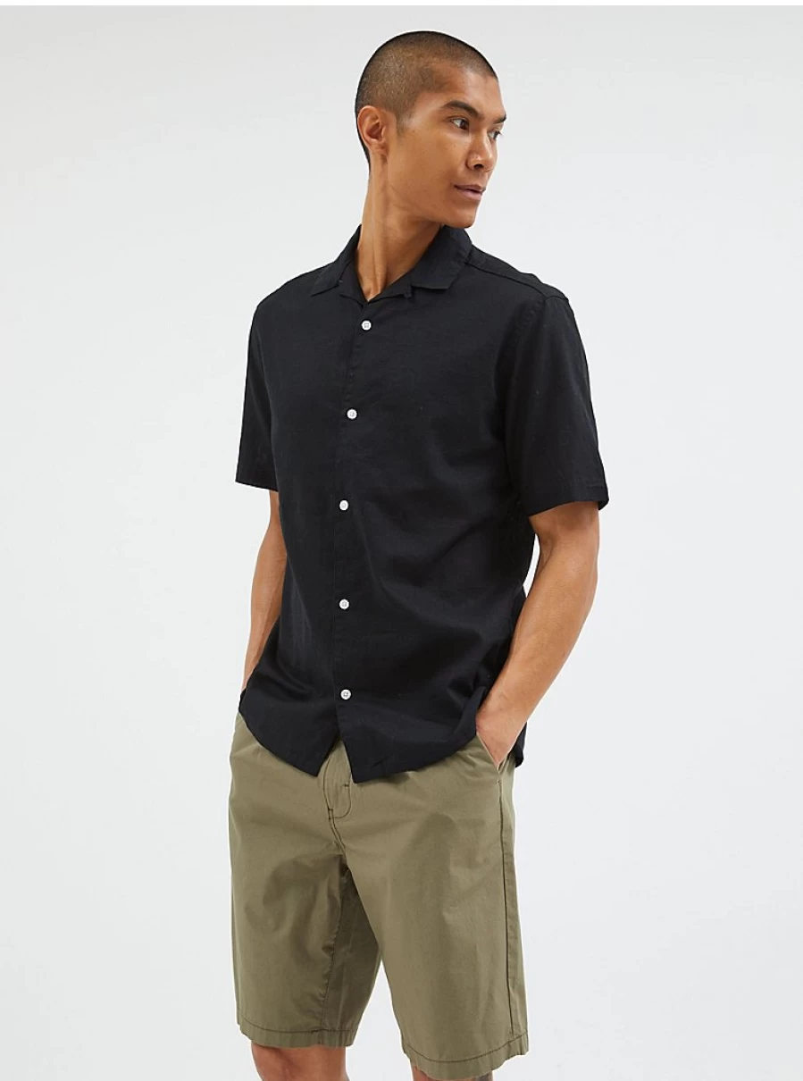 "George at Asda Men's Black Linen Blend Casual Shirt – Comfort & Style"