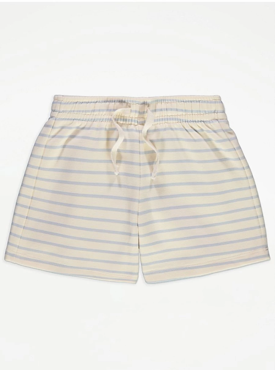 Girls' Cream Stripe Jersey Shorts by George at Asda | Comfortable Kids' Summer Shorts Review
